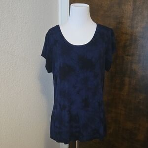 Tahari Navy/Black Tie-Dye Tee
